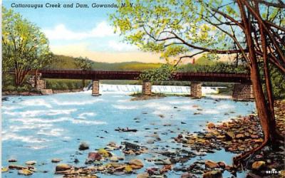 Cattaraugus Creek & Dam Gowanda, New York Postcard