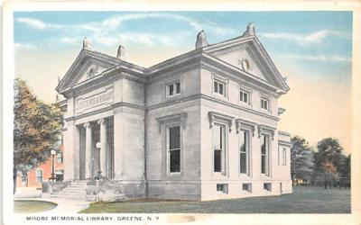 Moore Memorial Library Greene, New York Postcard