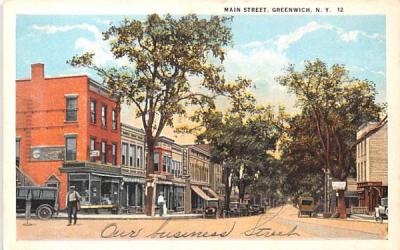 Main Street Greenwich, New York Postcard