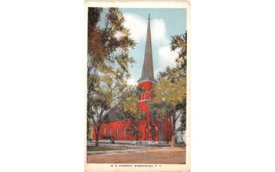 ME Church Greenwich, New York Postcard