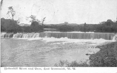 Battenkill River & Dam Greenwich, New York Postcard