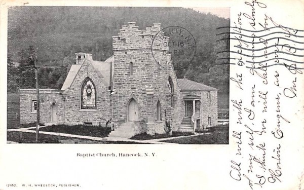 Baptist Church Hancock, New York Postcard