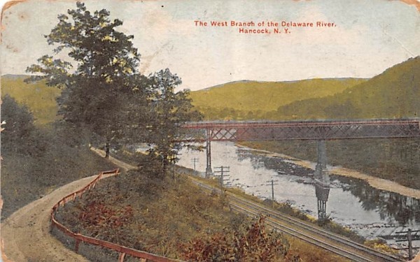 West Branch of the Delaware River Hancock, New York Postcard