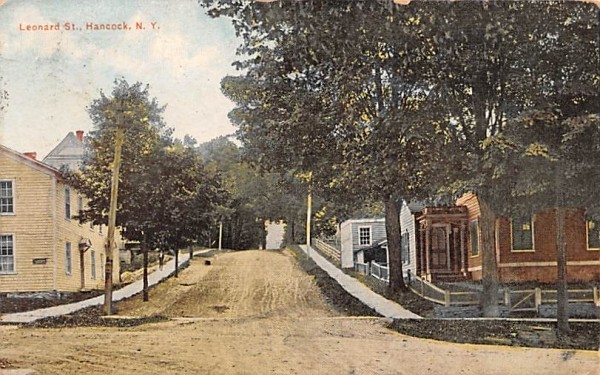 Leonard Street Hancock, New York Postcard