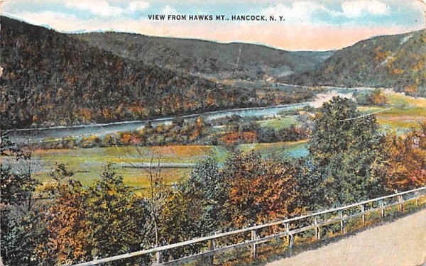 View from Hawks Mountain Hancock, New York Postcard