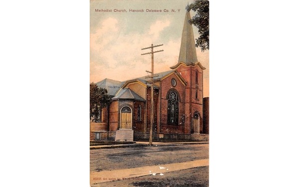 Methodist Church Hancock, New York Postcard