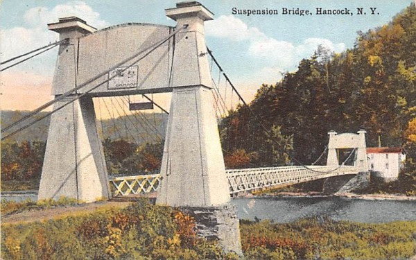 Suspension Bridge Hancock, New York Postcard