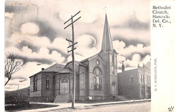 Methodist Church Hancock, New York Postcard