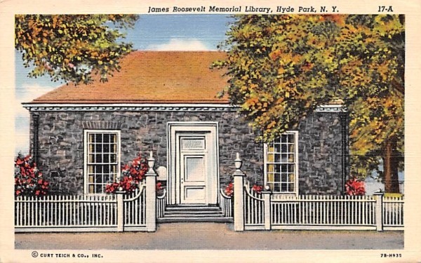James Roosevelt Memorial Library Hyde Park, New York Postcard