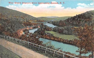 West Branch Delaware River Approaching Hancock, New York Postcard