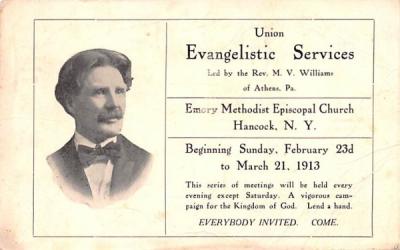 Evangelistic Services Hancock, New York Postcard