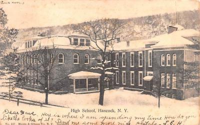 High School Hancock, New York Postcard