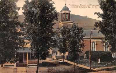 Presbyterian Church & Parsonage Hancock, New York Postcard