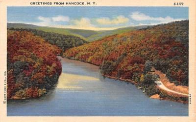 Greetings from Hancock, New York Postcard