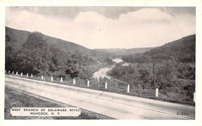 West Branch of Delaware River Hancock, New York Postcard