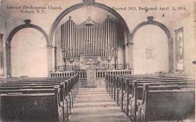 Interior Presbyterian Church Hobart, New York Postcard