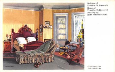 Bedroom of Franklin D Roosevelt Hyde Park, New York Postcard