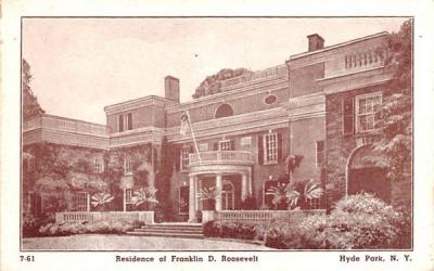Residence of Franklin D Roosevelt Hyde Park, New York Postcard