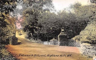 Entrance to Hillcrest Highland Mills, New York Postcard