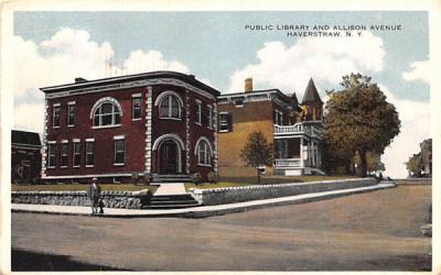 Public Library & Allison Avenue Haverstraw, New York Postcard