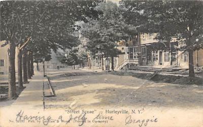 Street Scene Hurleyville, New York Postcard