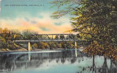 Suspension Bridge High Falls, New York Postcard