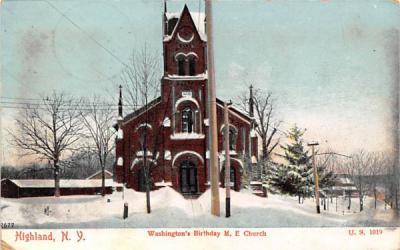 Washington's Birthday ME Church Highland, New York Postcard
