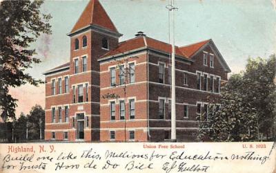Union Free School Highland, New York Postcard