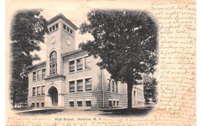 High School Hamilton, New York Postcard