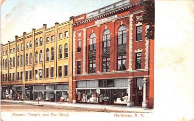 Masonic Temple & Earl Block Herkimer, New York Postcard