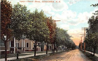 Church Street Herkimer, New York Postcard