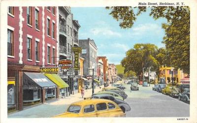 Main Street Herkimer, New York Postcard