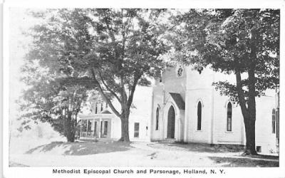 Methodist Episcopal Church & Parsonage Holland, New York Postcard