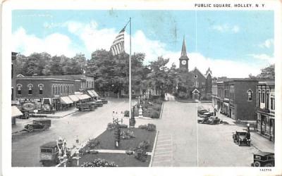Public Square Holley, New York Postcard