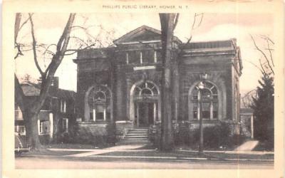 Phillips Free Library Homer, New York Postcard