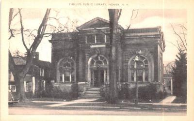 Phillips Public Library Homer, New York Postcard