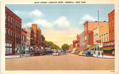 Main Street Hornell, New York Postcard