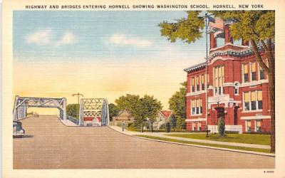 Highway & Bridges Entering Hornell, New York Postcard