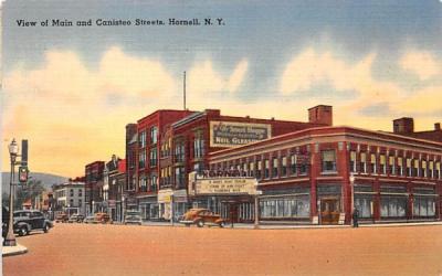 Main & Canisteo Streets Hornell, New York Postcard