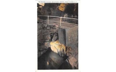 Golden Cascade and Natural Bridge Howe Caverns, New York Postcard
