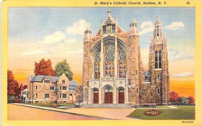 St Mary's Catholic Church Hudson, New York Postcard
