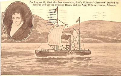 First Steamboat, Rob't Rulton's Clermont Hudson River, New York Postcard