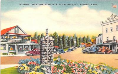 Looking Toward Seventh Lake Inlet, New York Postcard