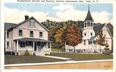 Presbyterian Church & Rectory Inlet, New York Postcard
