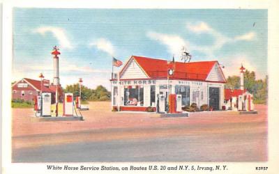 White Horse Service Station Irving, New York Postcard