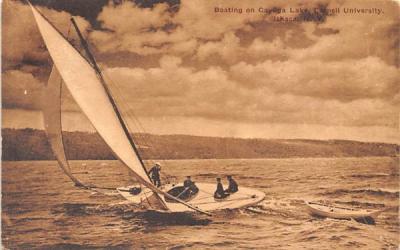 Boating on Cayuga Lake Ithaca, New York Postcard