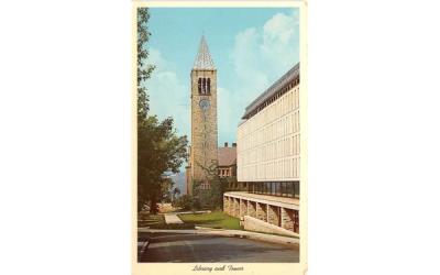 Library & Tower Ithaca, New York Postcard