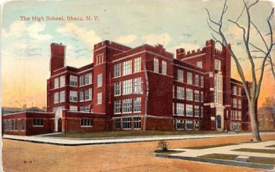 High School Ithaca, New York Postcard