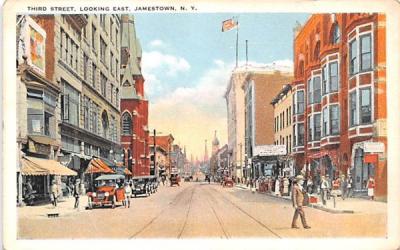 Third Street Jamestown, New York Postcard