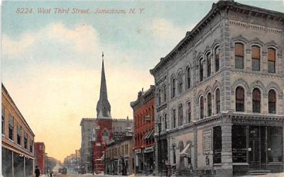 West Third Street Jamestown, New York Postcard